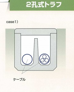 2孔式トラフ　イラスト